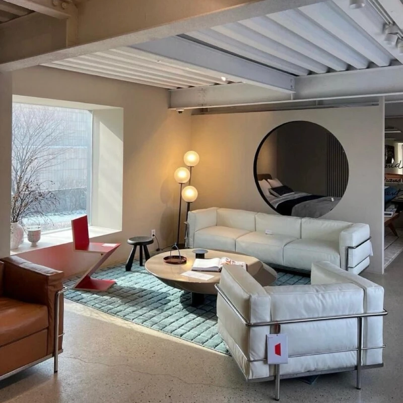 Home Improvement And Services - # โซฟาหนังสีดำสุดหรู ดีไซน์อิตาเลียน-นอร์ดิก สำหรับห้องนั่งเล่น โซฟาขนาดเล็กทันสมัย เฟอร์นิเจอร์สไตล์โพสต์โมเดิร์น
