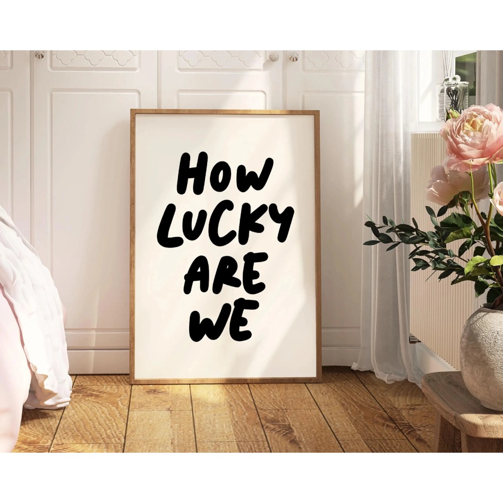 Lucky Are We สีชมพูสีแดงลาย Wa - Home Improvement Furniture บทวิจารณ์และราคา