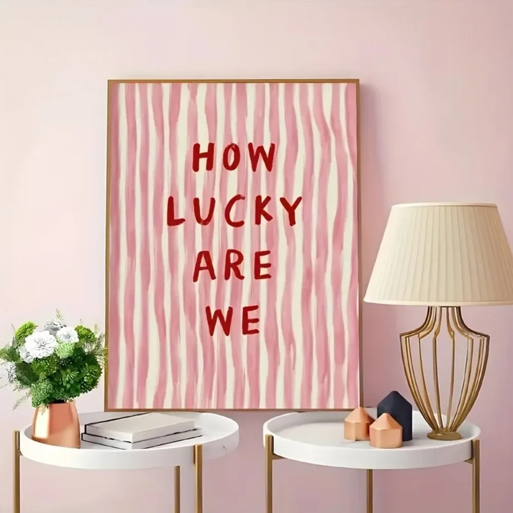 Lucky Are We สีชมพูสีแดงลาย Wa - Home Improvement Furniture บทวิจารณ์และราคา